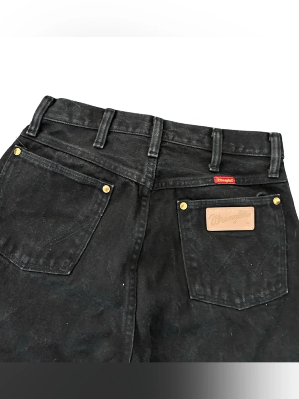 Vintage Wrangler Cowboy Cut Black Straight Jeans High Waist - Picture 3 of 5
